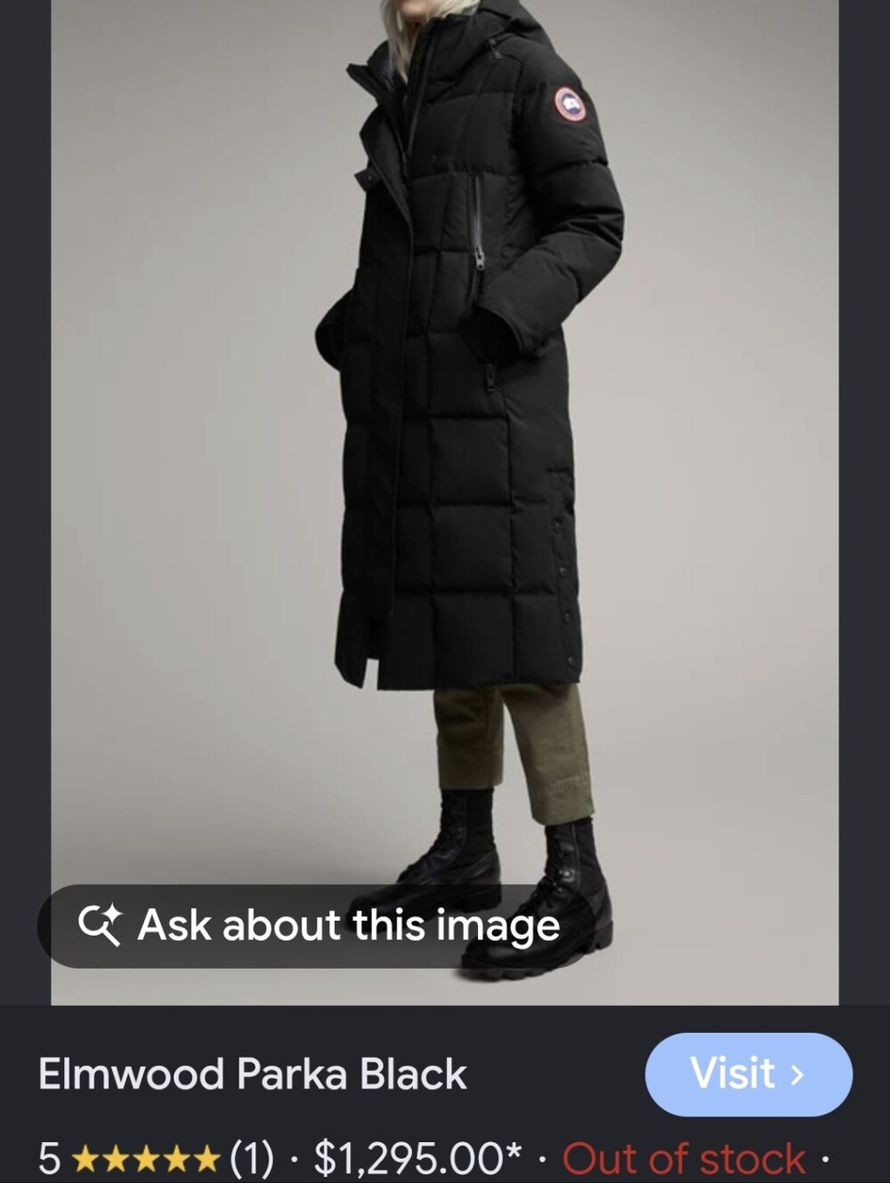Canada Goose Elmwood Parka in Black Size M